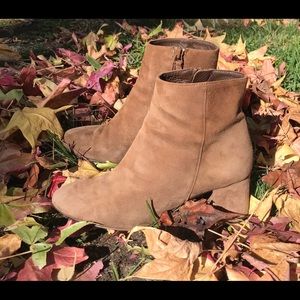 J.Crew tan suede ankle boots 7.5